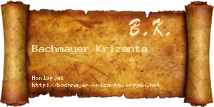 Bachmayer Krizanta névjegykártya